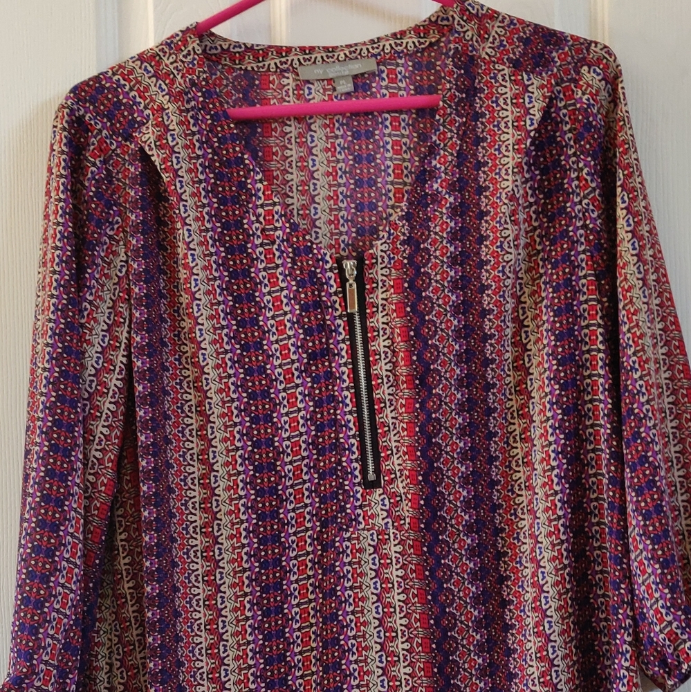 3/4 sleeve polyester top
